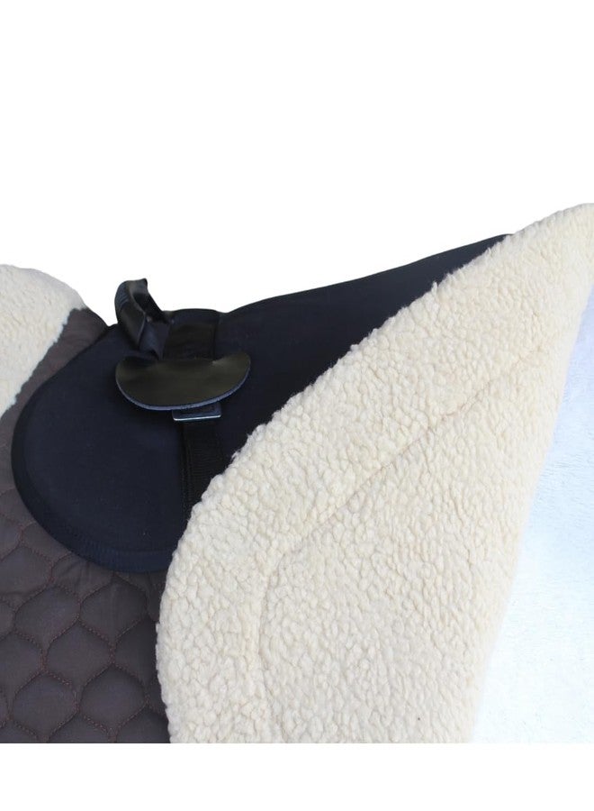 Professional Equine Horse Quilted English Bareback PAD Trail Fleece Neoprene Brown 72F47BR - Image 4